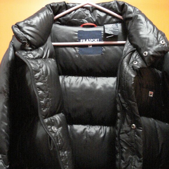 Vintage FilaSport Puffer Winter Jacket. Black - Picture 4 of 11
